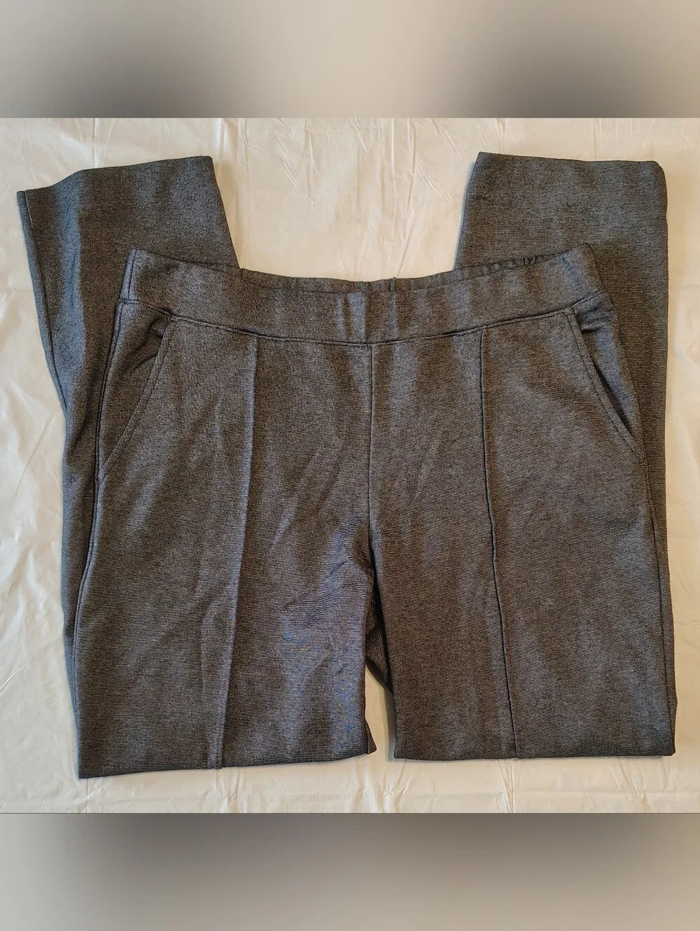 J. Crew Women's Ponte Pull On Pleated Soft Casual Charcoal Pants Size Medium